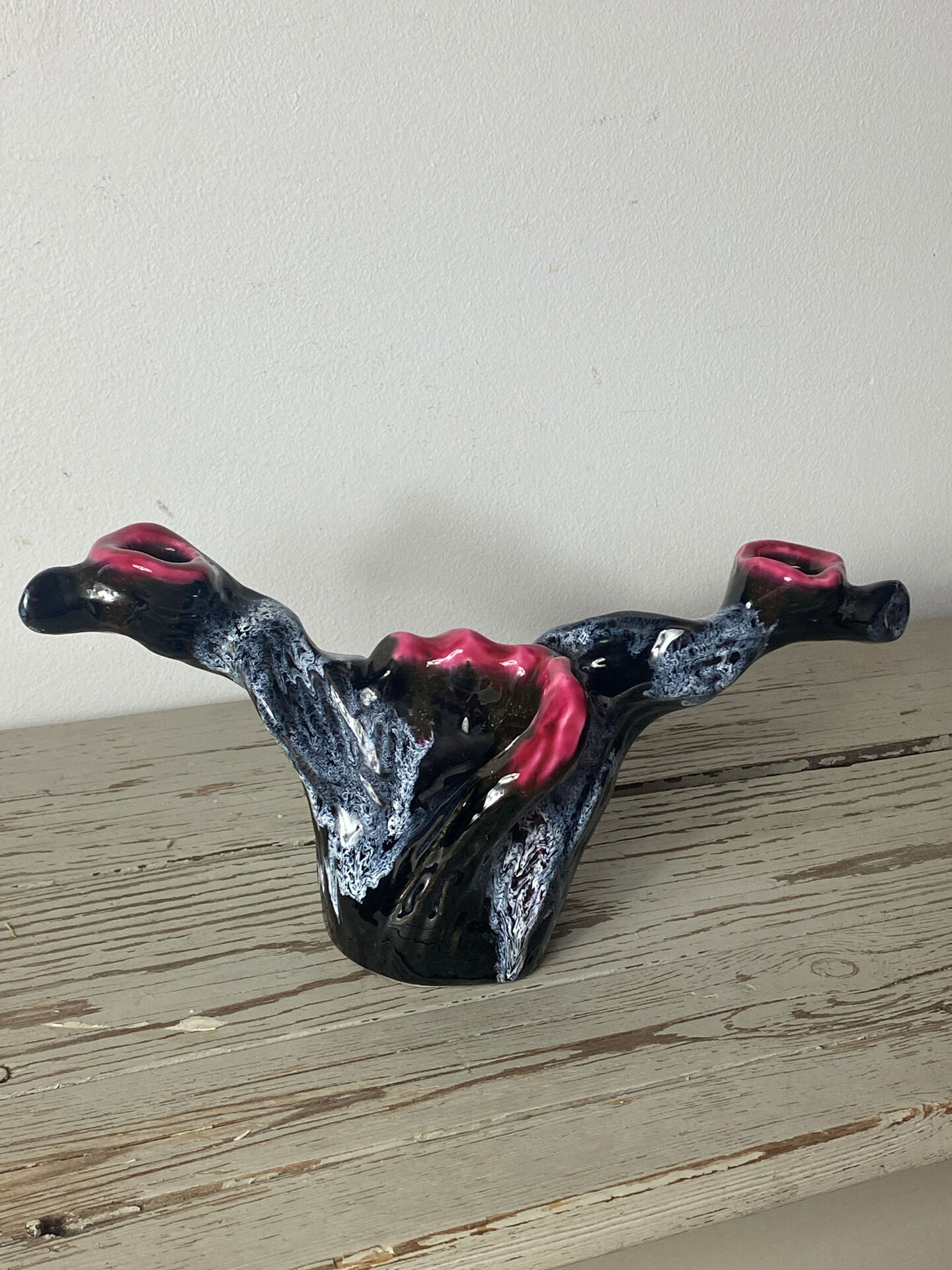Double ceramic candlestick Vallauris