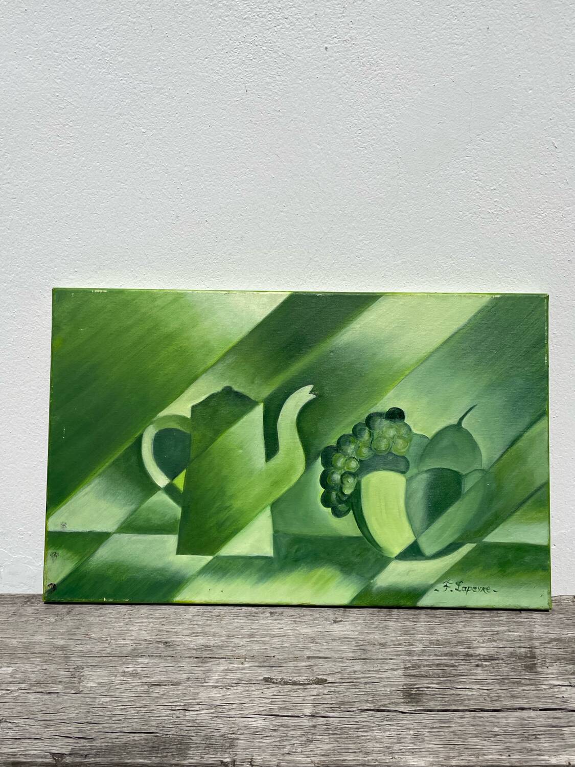 Cubist still life oil on canvas