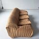 Camel leather 3-seater sofa attributed to Annie Hieronimus for Cinna Ligne Roset, 1973