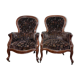 Paire De Bergères Style Louis XV En Noyer vers 1850
