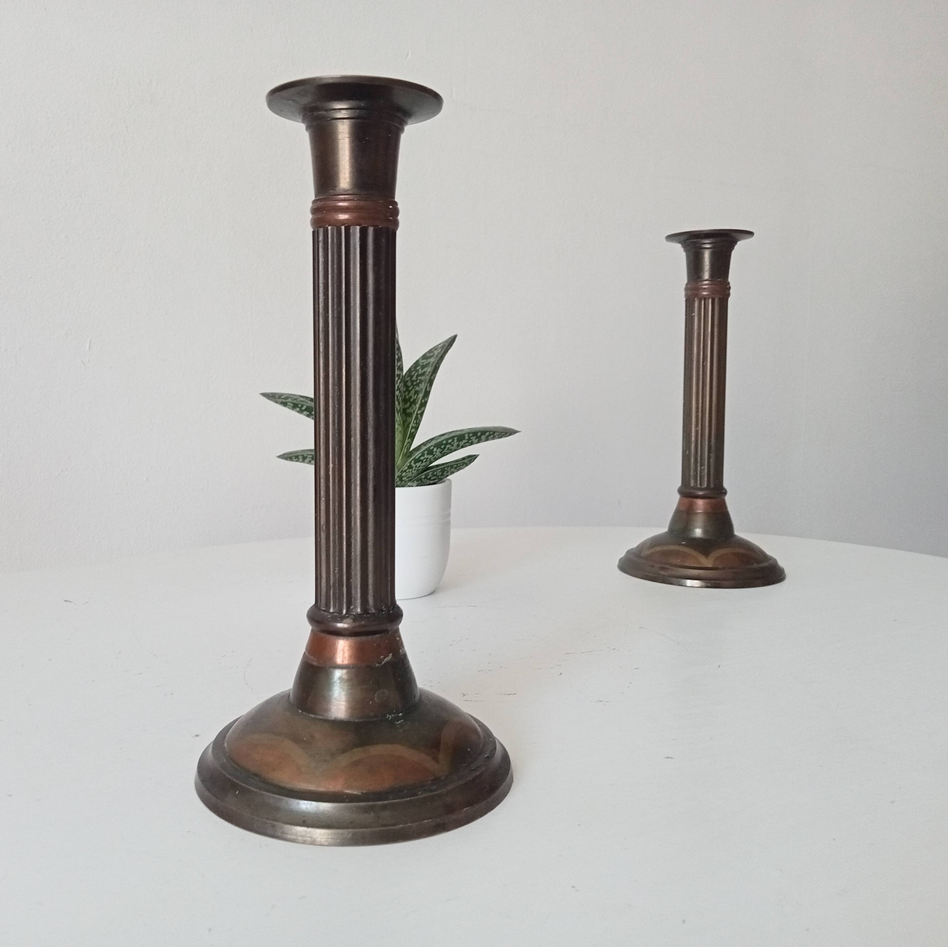 Pair of antique neoclassical candlesticks