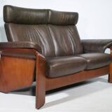 Stressless Leather Scandinavian Sofa Pegasus Couch Two-Seater with Reclining Function