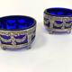 Pair of solid silver salt cellars - Silversmith Léon Lapar 1880