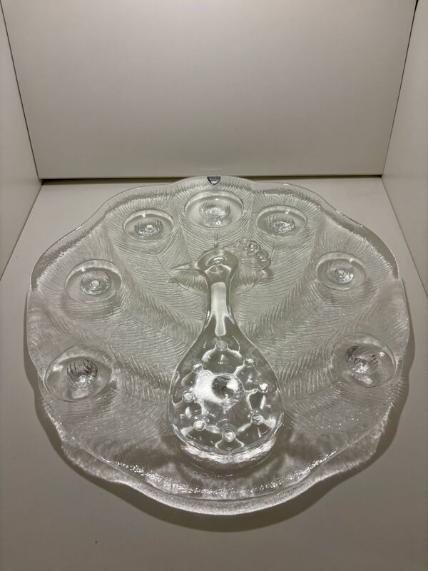 Plateau à Fromage, Peakcock, cristal, Lars Hellsten, Orrefors, Suède, 1970
