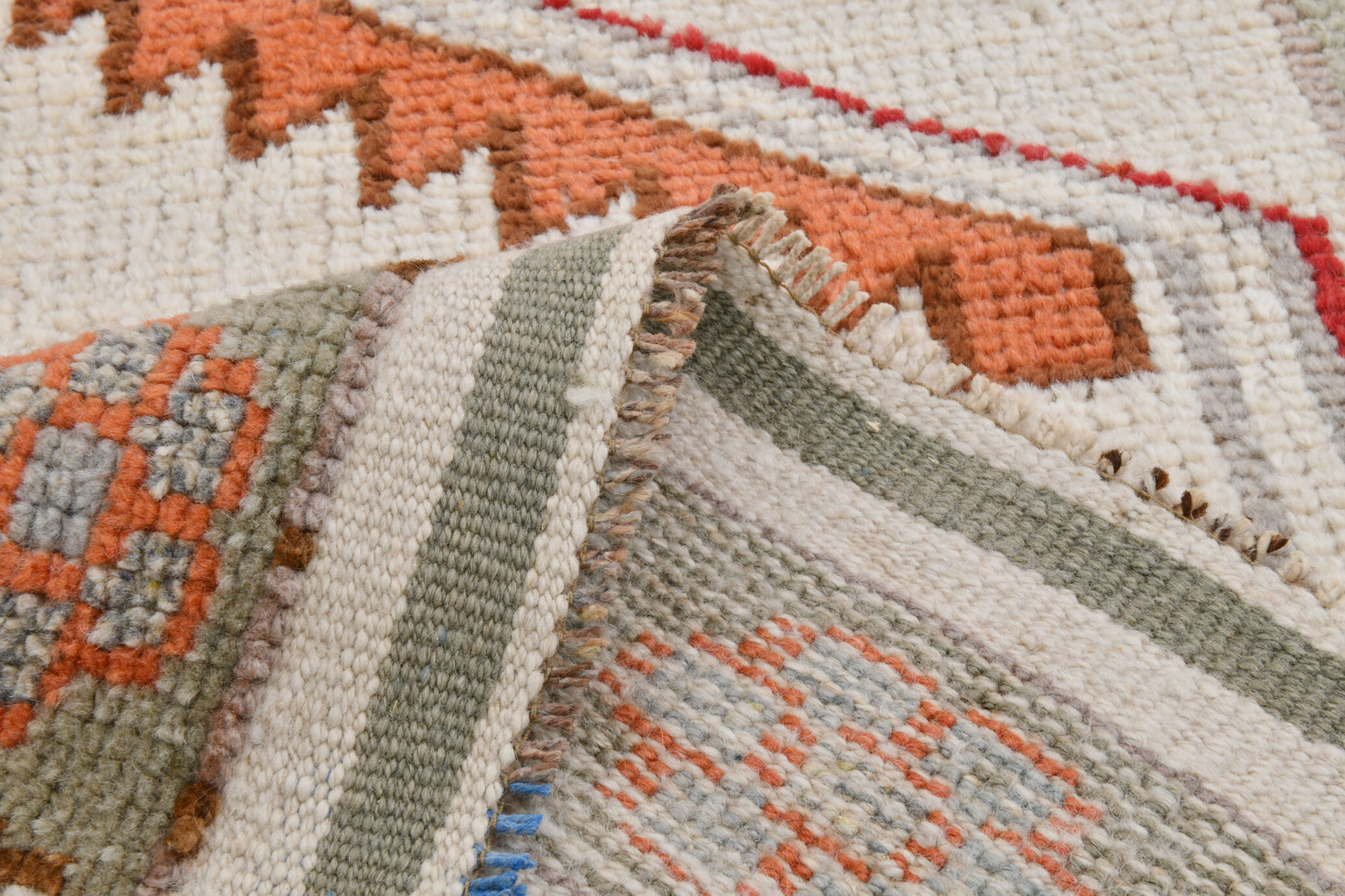 3x11 geometric oushak runner rug,97x348cm