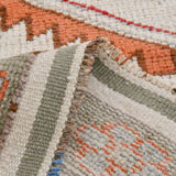 3x11 geometric oushak runner rug,97x348cm