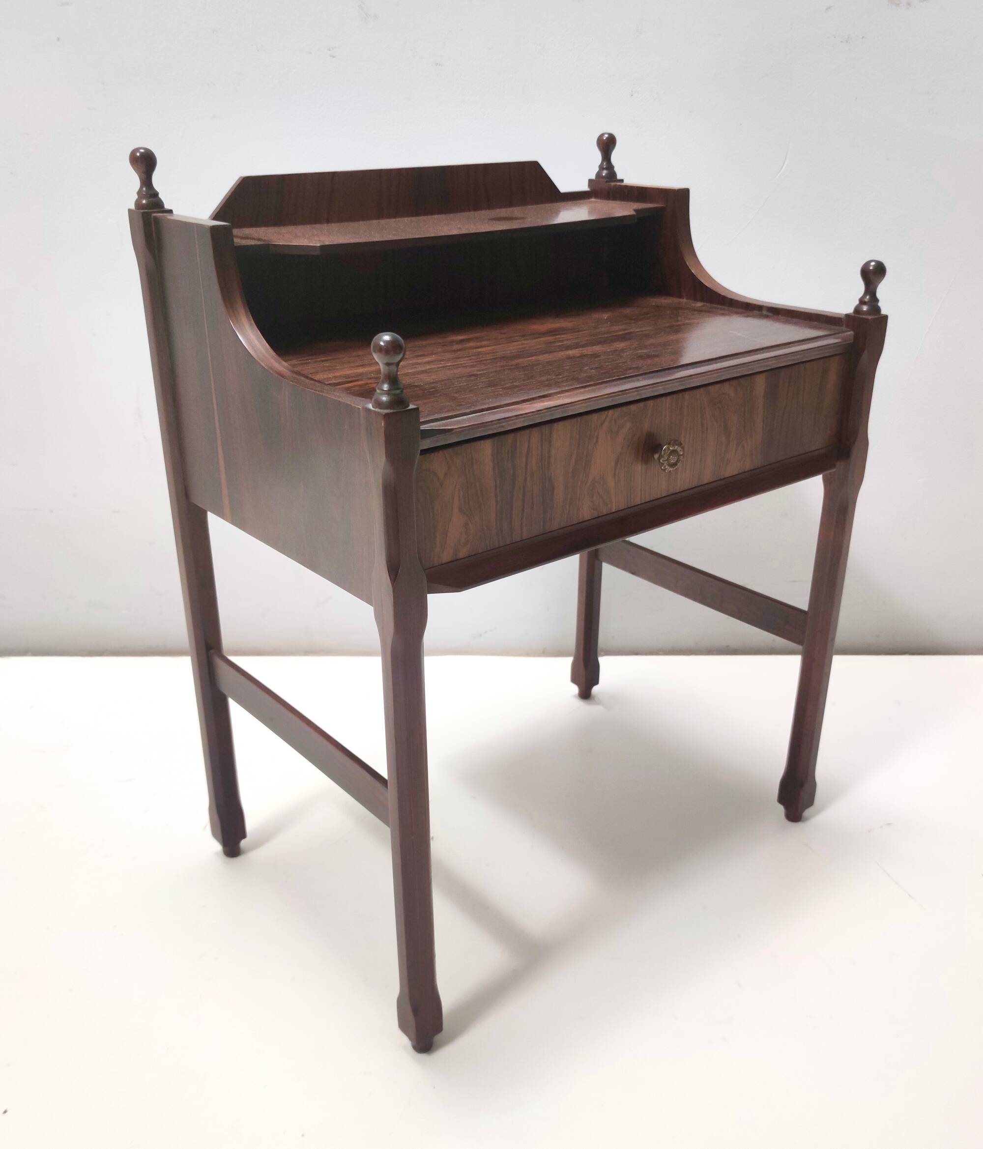 Postmodern Walnut Nightstand, Italy, 1970s