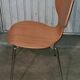 Chaise design fourmi ETNE, bois et métal chromé