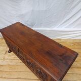 Old Gothic chest 17th century solid oak