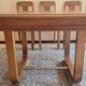 Beautiful square dining table in solid walnut, Art Deco style / 1930s.