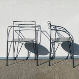 Pair of 'Silver Moon' chairs by Pascal Mourgue - Fermob. Vintage 80s.