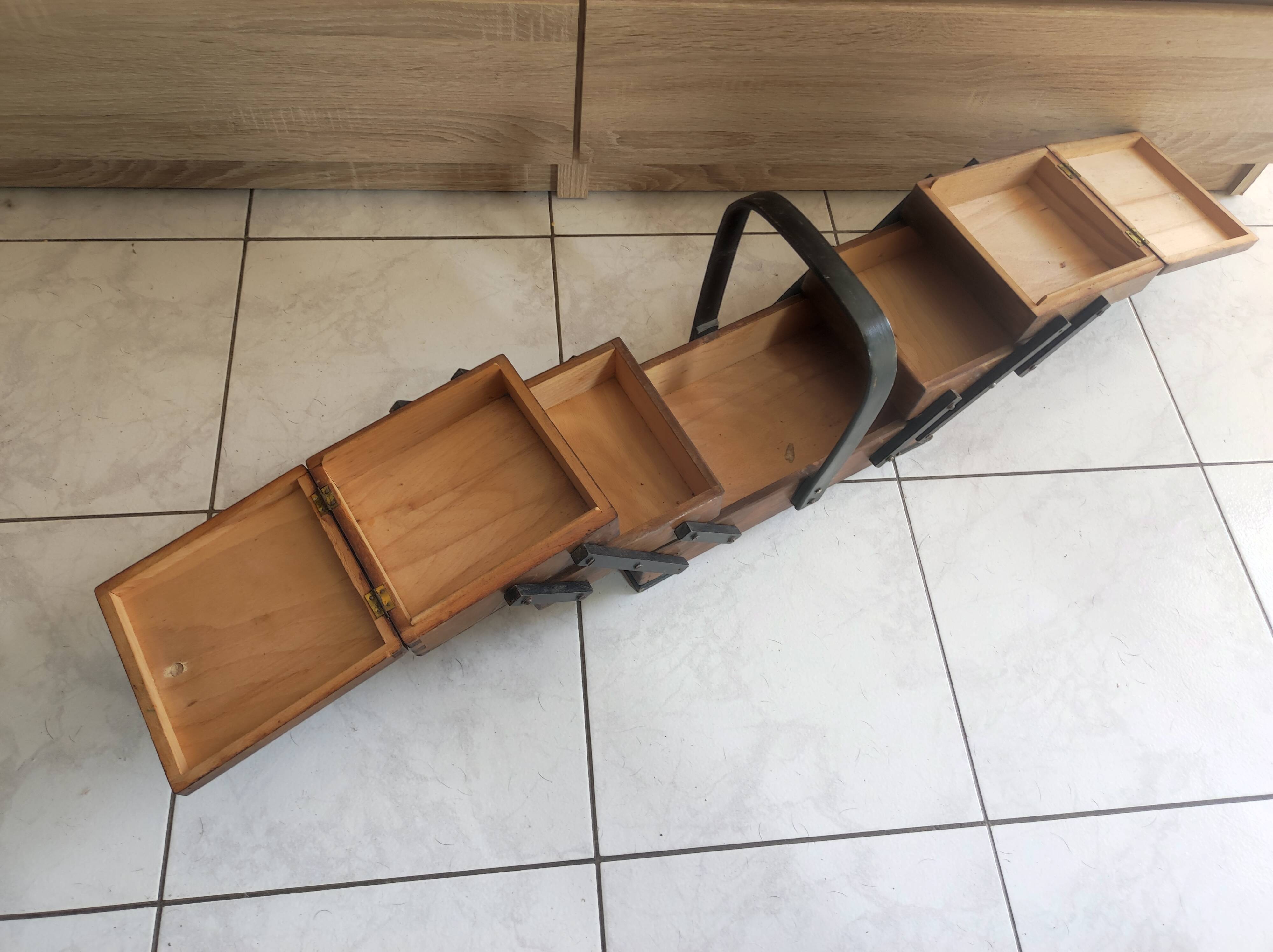 Vintage worker sewing box art deco style