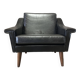 Fauteuil cuir noir "design scandinave" 1950.