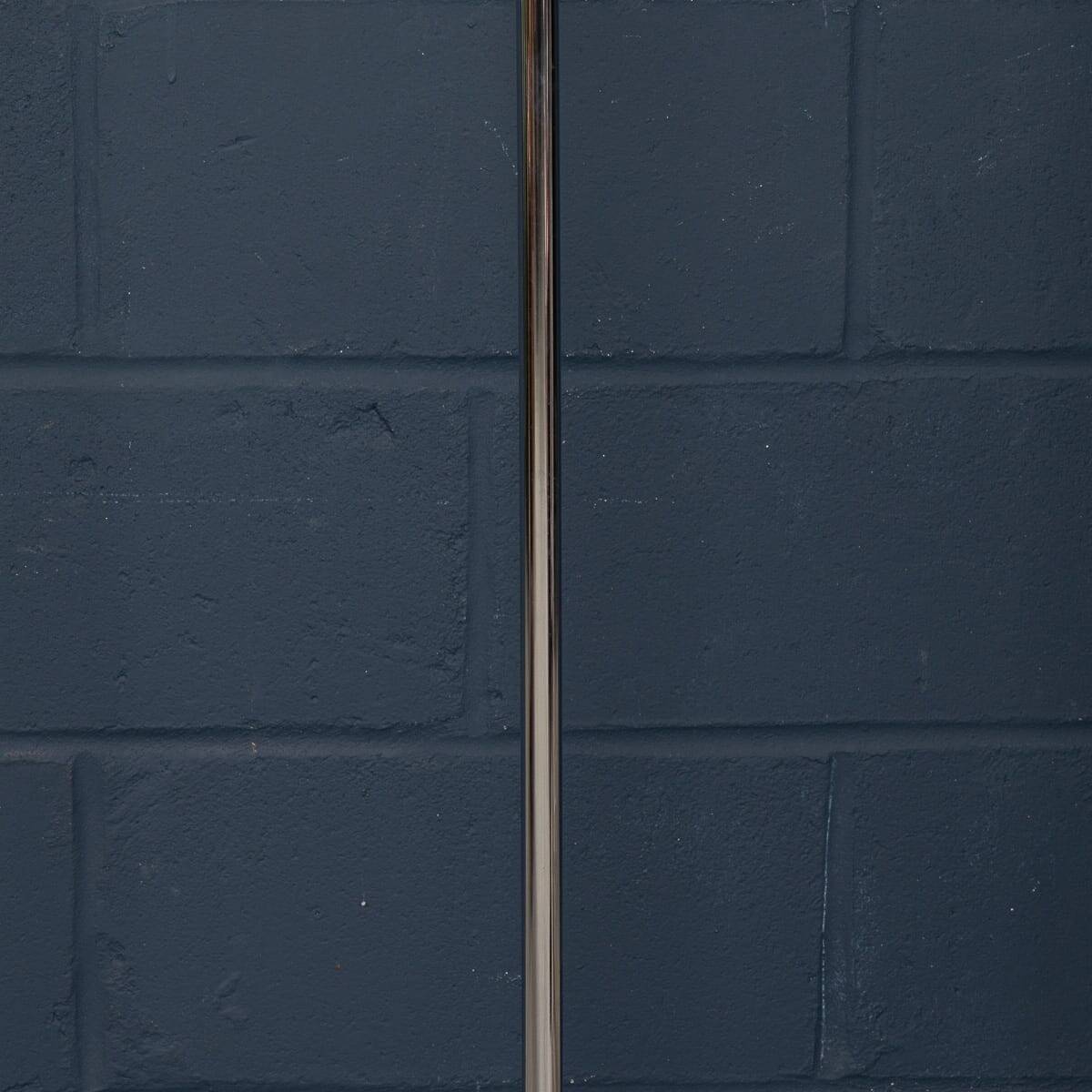Vintage 20thc italian chrome floor lamp with opaline shade c.1970