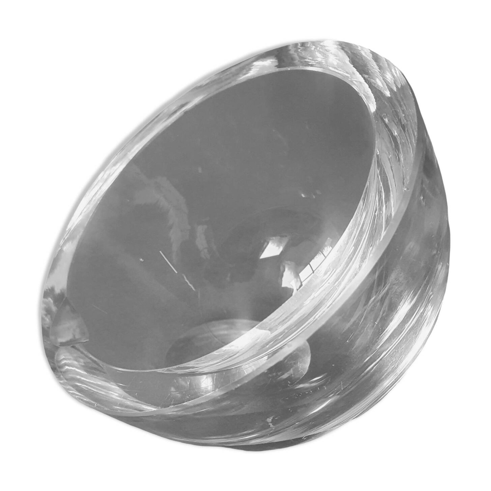 Cendrier demi-sphère en verre ancien vintage