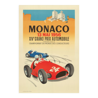 Affiche Grand Prix Monaco 1956 Jacques Ramel