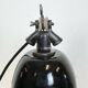 Industrial Black Enamel Factory Lamp with Cast Iron Top, 1930s
