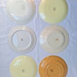 Vintage yellow orange and white dinner plates