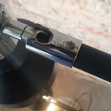 Vintage floor lamp silver-black, 1970