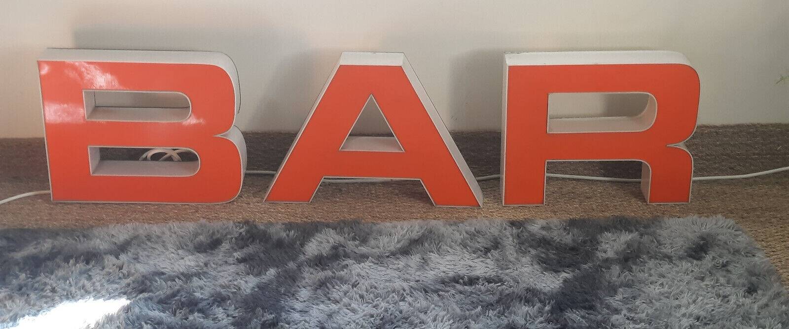 Old Large Sign "Bar" 70s