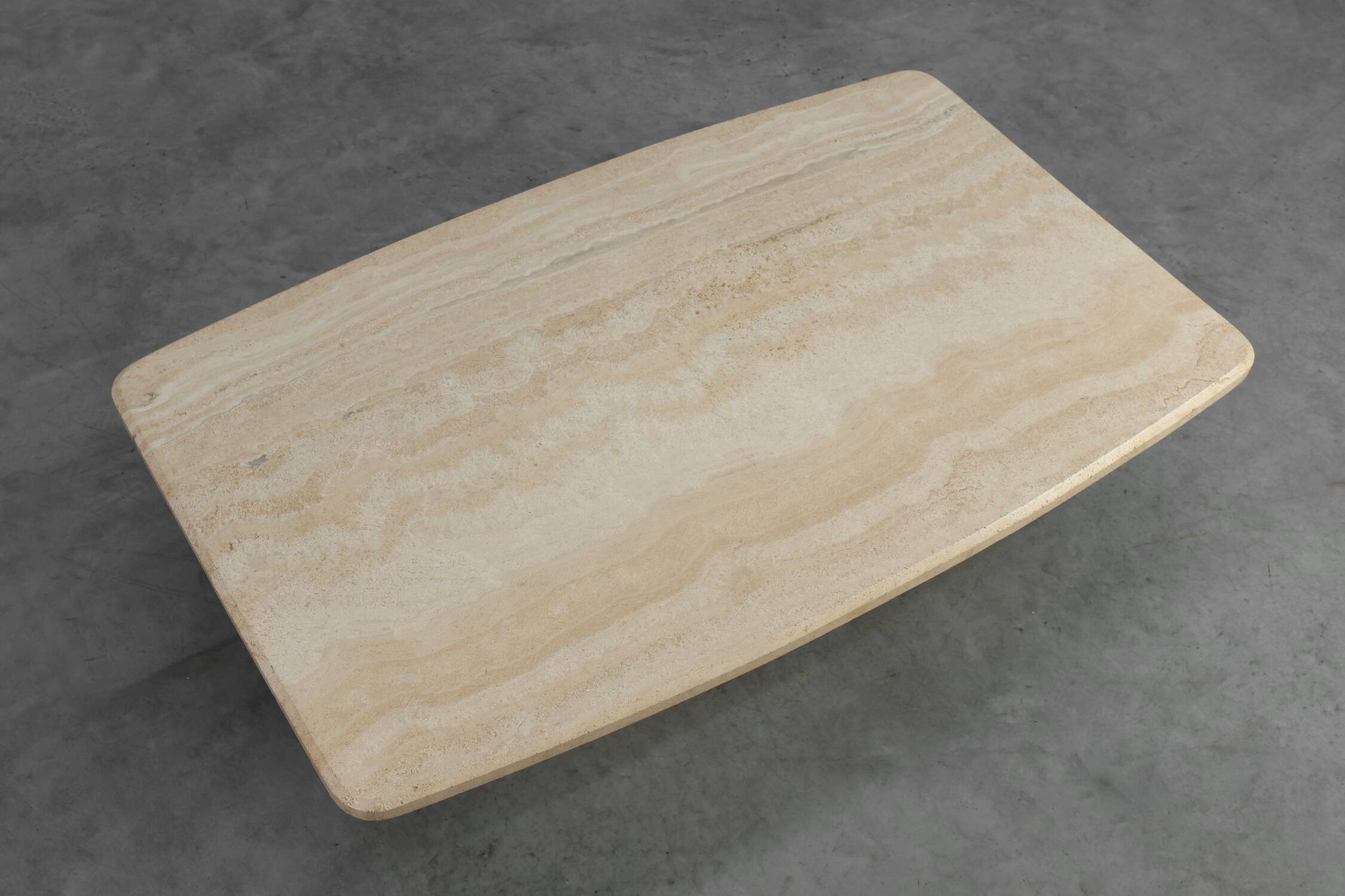 Sculptural organic travertine coffee table, France 1980s