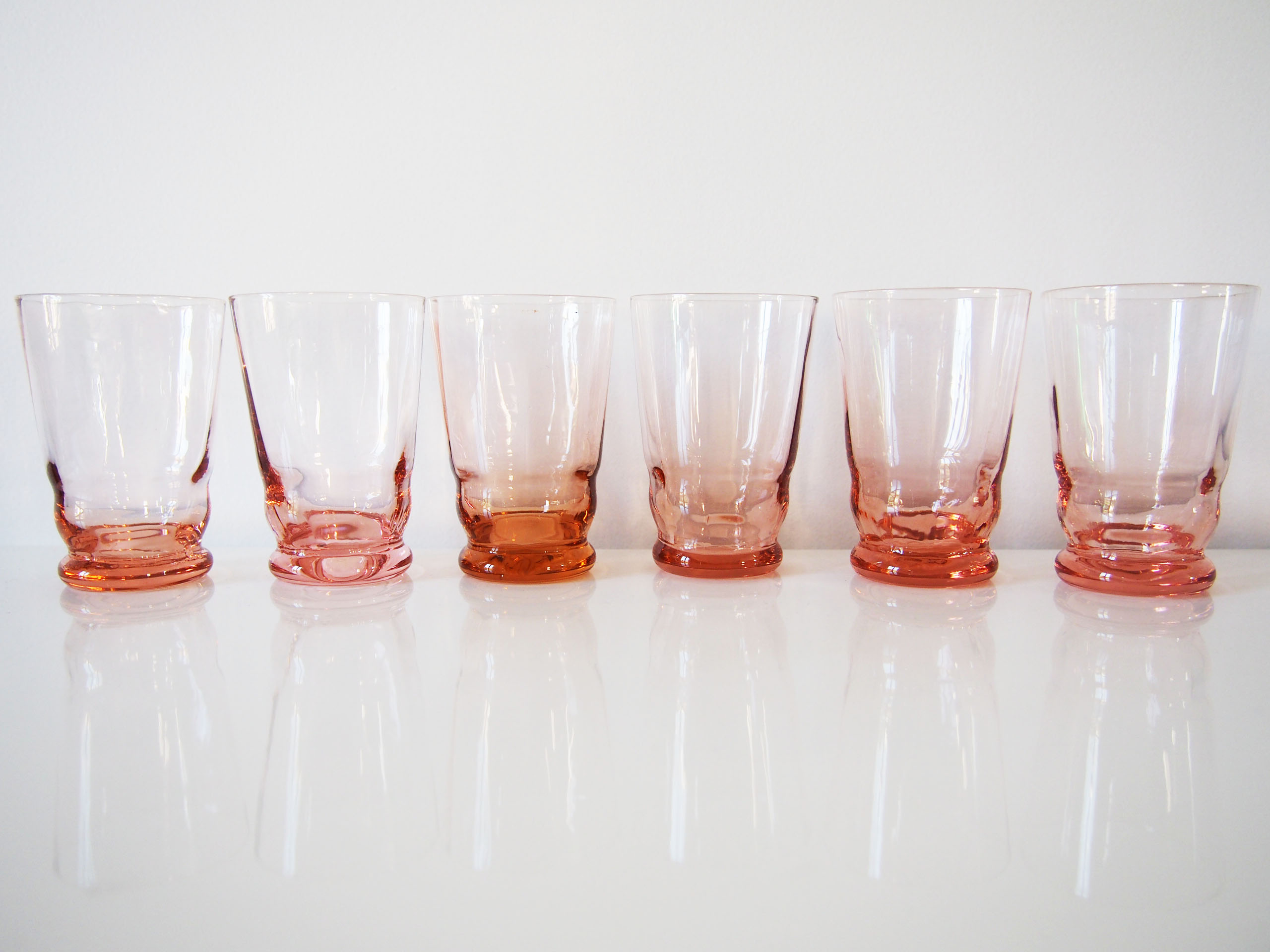Set of 6 glasses pink