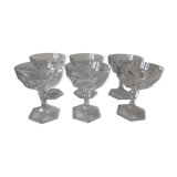 Set of 6 crystal champagne cups