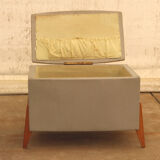 Vintage leatherette stool or laundry basket, 1980s, Czechoslovakia