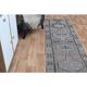 Vintage 1970s Geometric Turkish Oushak Handmade Brown Runner 82x354