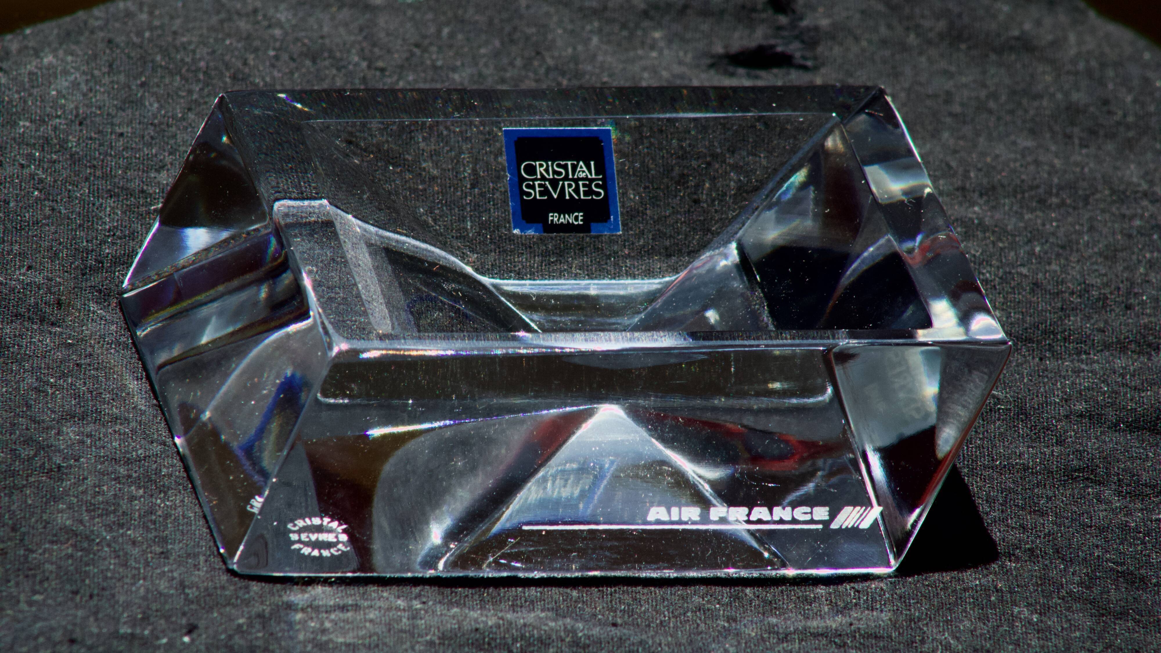 Ancient sevre crystal ashtray Air France 1970