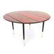 Vintage Round Coffee Table with a Red Striped Glass Top, Italy
