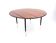 Vintage Round Coffee Table with a Red Striped Glass Top, Italy