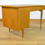 Vintage 1960s Two-Tone Free-Form Light Oak Desk