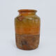 Grease pot in glazed yellow orange terracotta, year 50