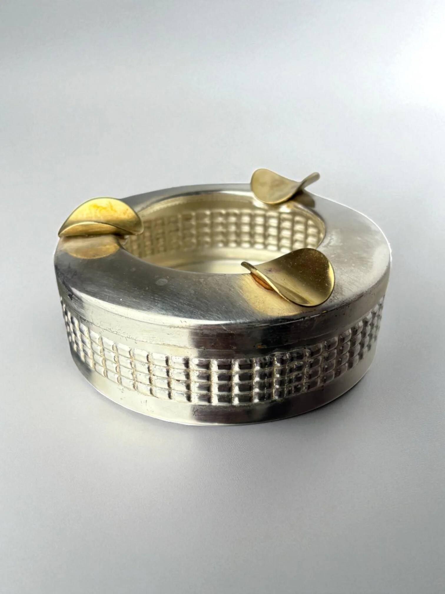 Silver plated ashtray, Maria Pergay's style, France, 1970s