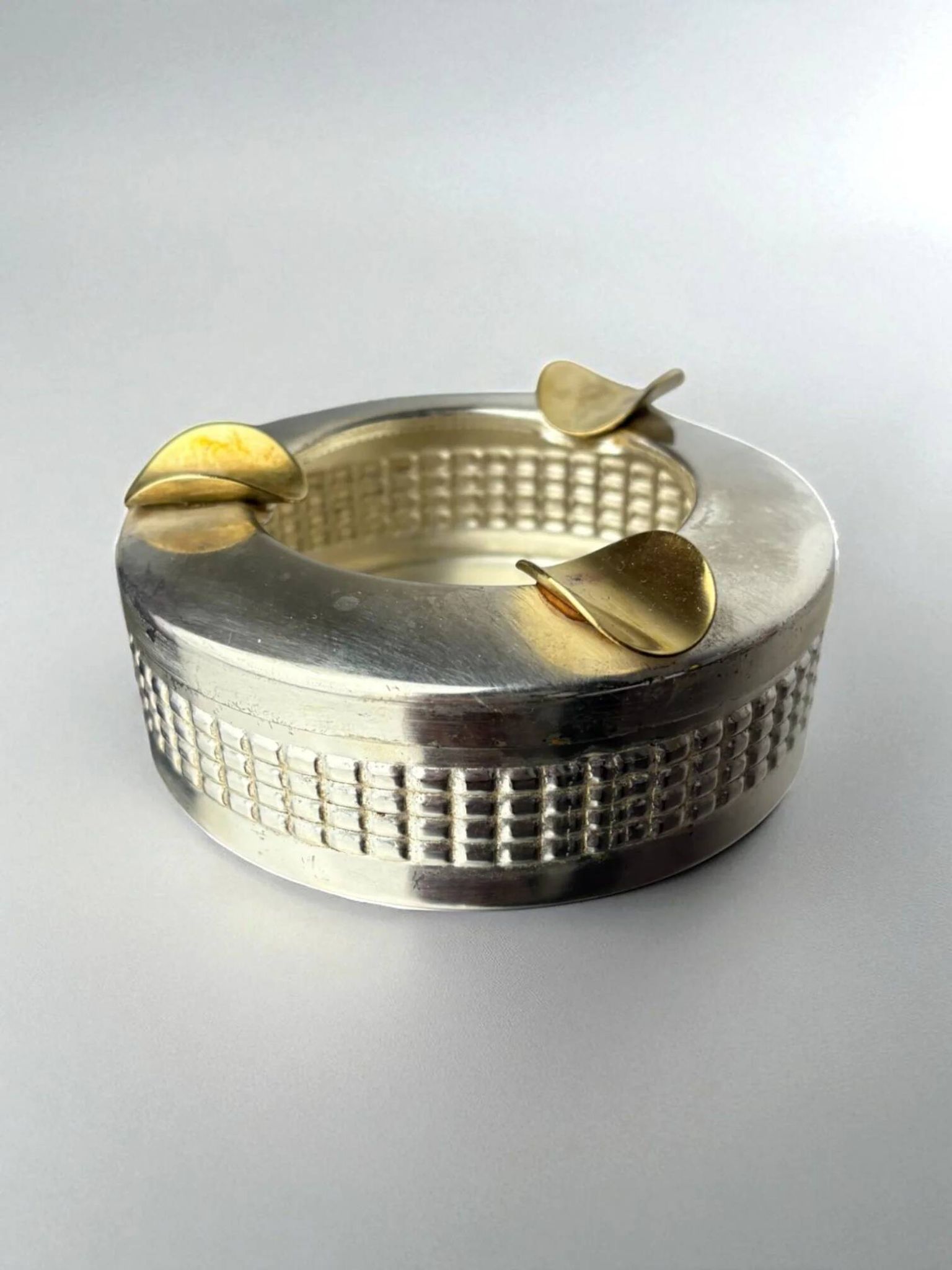 Silver plated ashtray, Maria Pergay's style, France, 1970s