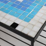 Mid-century mosaic coffee table with metal frame, France