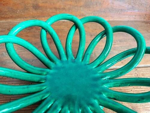 Bowl / Fruit bowl - Accolay ceramic - emerald green - vintage 1960s