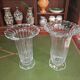 Pair of Daum France crystal cornets vases – Twisted ribbed model