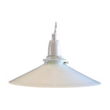 White smooth opaline pendant lamp - comes with porcelain socket, cable and white stand