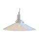 White smooth opaline glass pendant light - supplied with porcelain socket, cable and white bracket