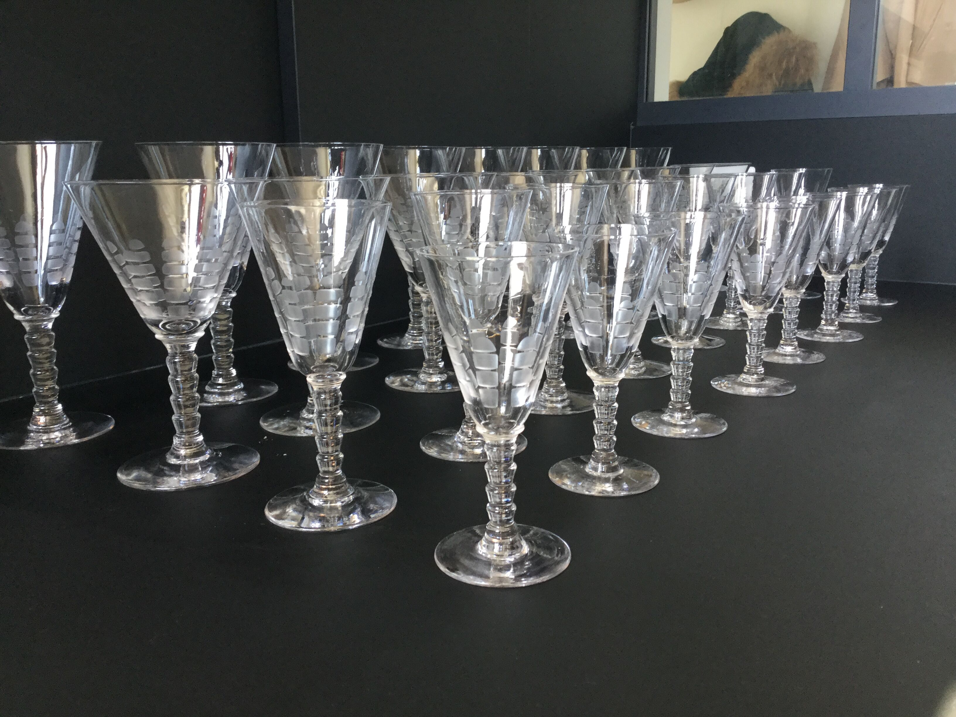 Art deco palm glass