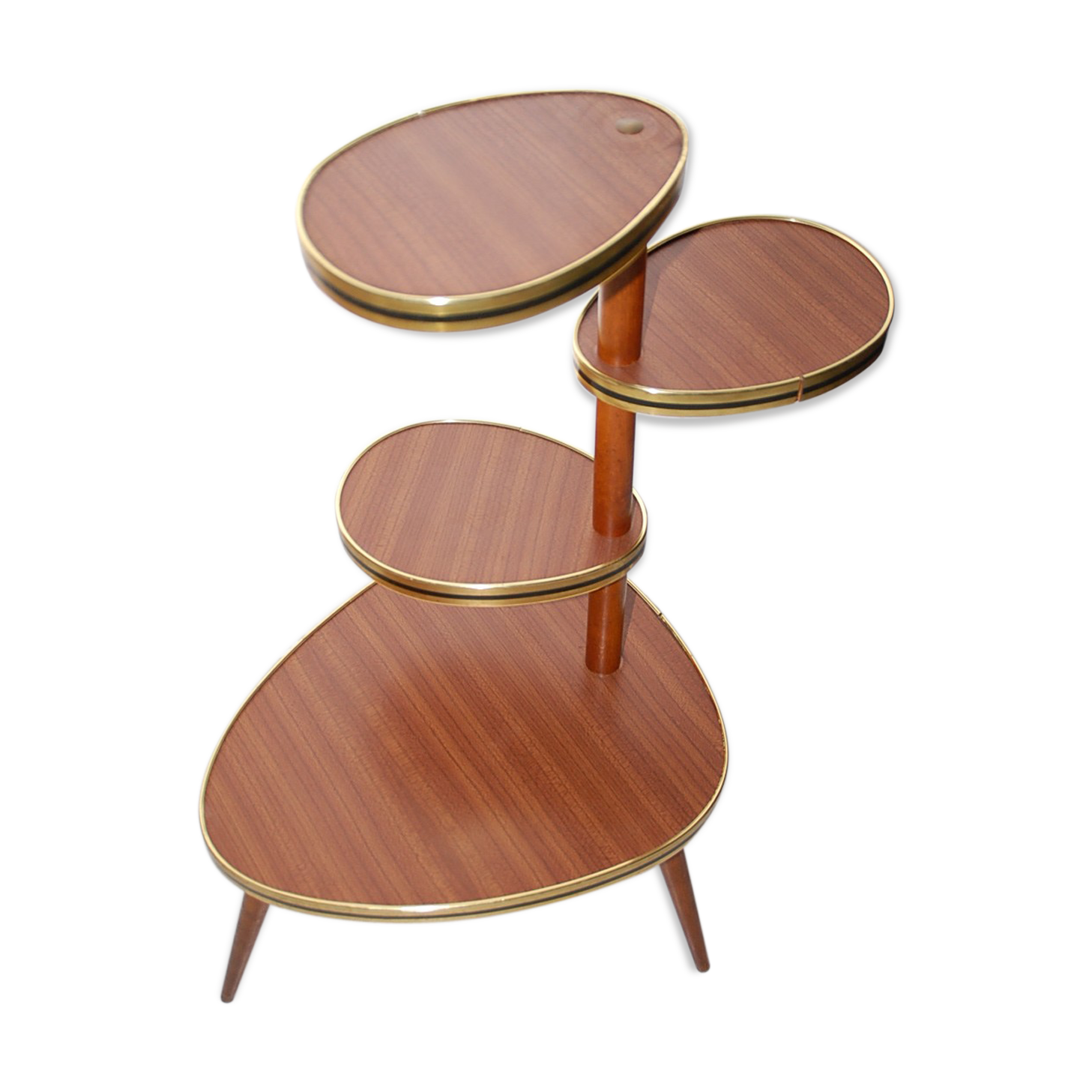 Table has plants in formica