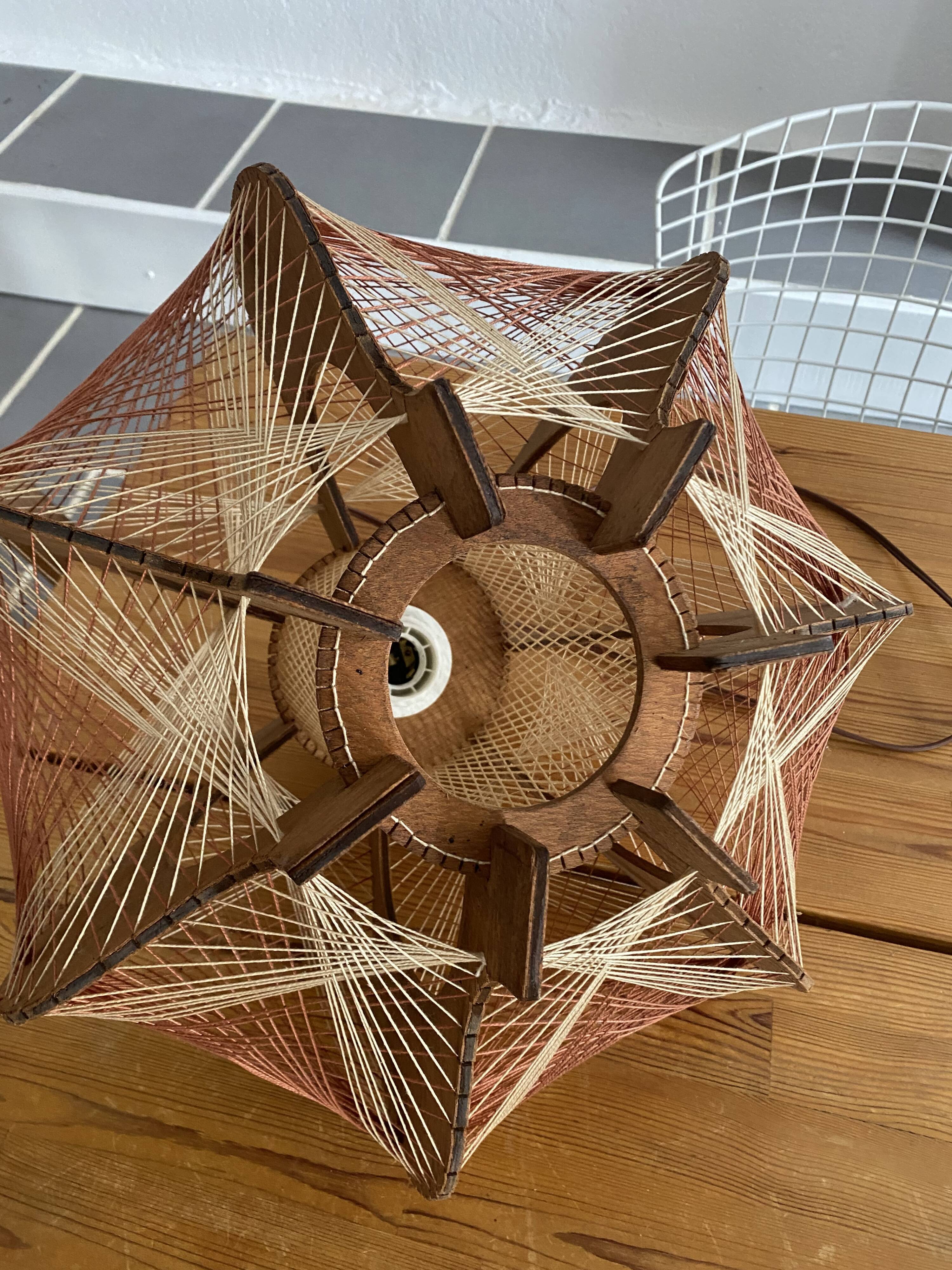 Wooden suspension and vintage wire