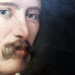 Portrait painting of a man with bacchantes