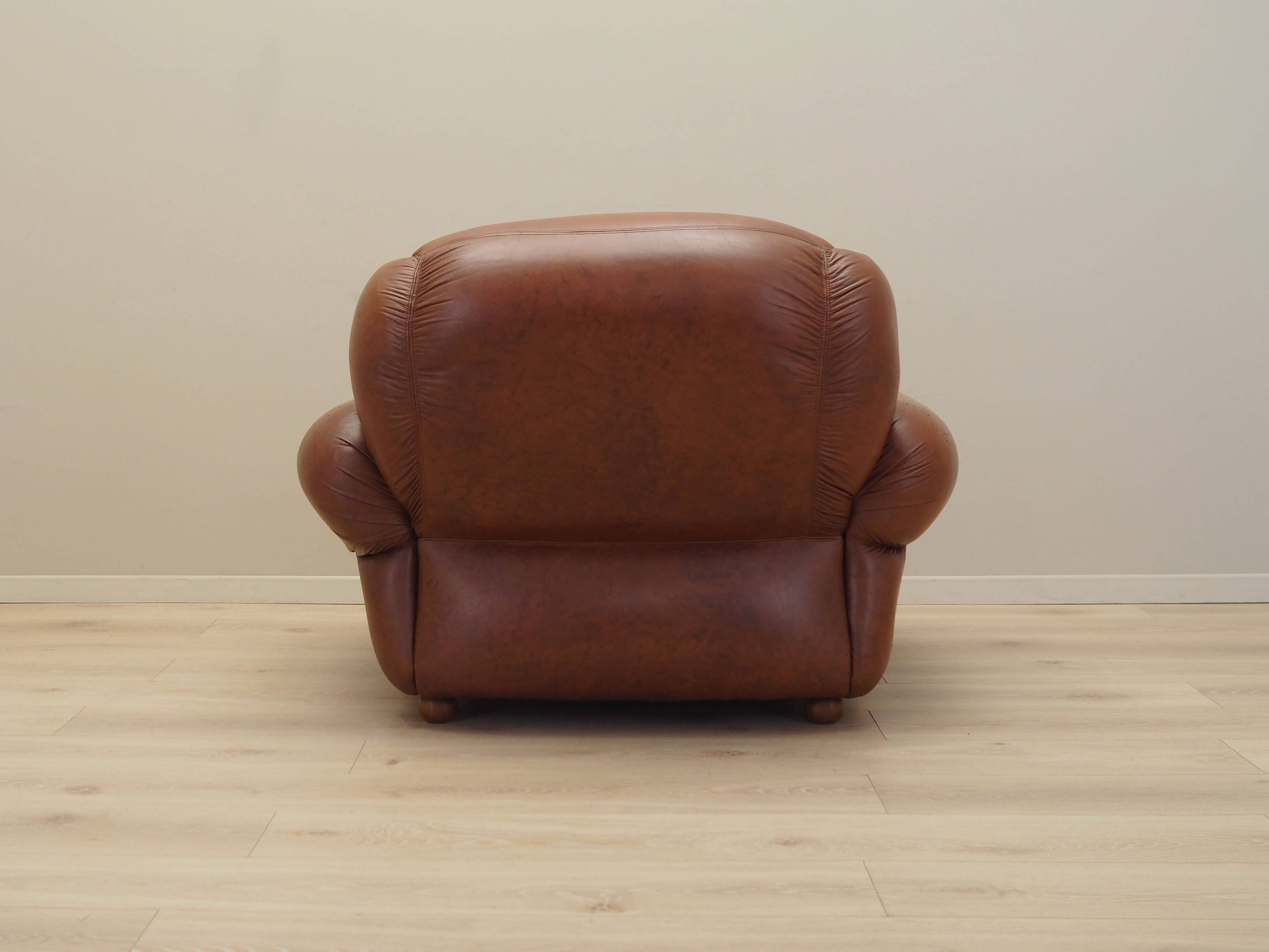 Brown armchair, Italian design, 1970s, production: Italy