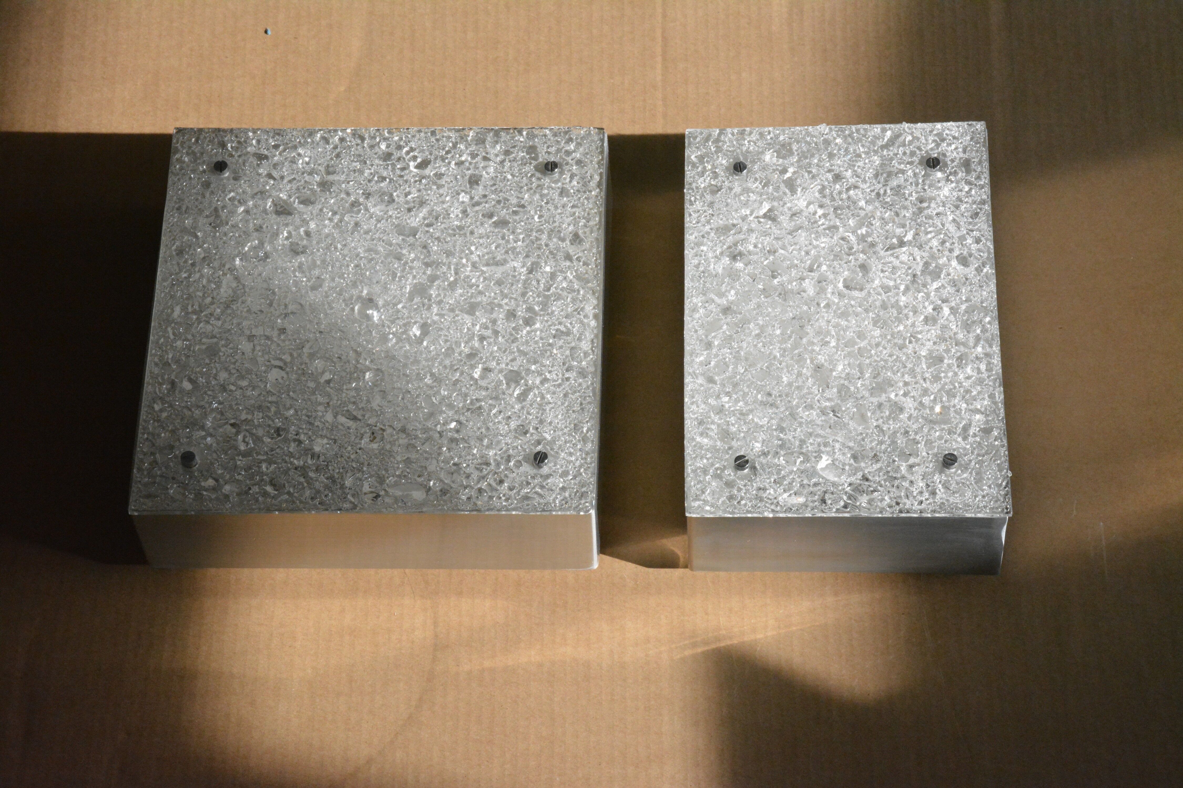 Pair of Brutalist wall lamps 60s
