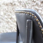 Pair of vintage Cassina office chairs in black leather, Italy 1950, in excellent condition.