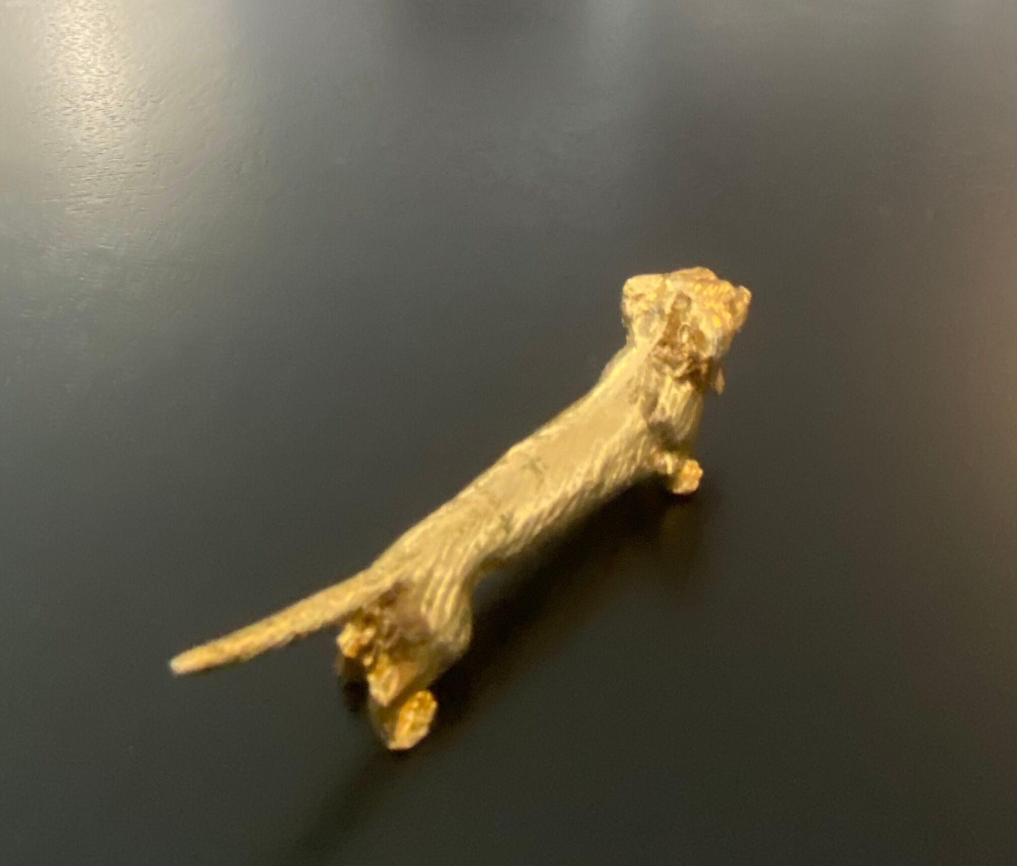 6 knife holders Dachshunds gilded metal