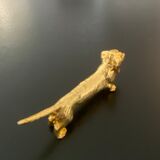 6 knife holders Dachshunds gilded metal